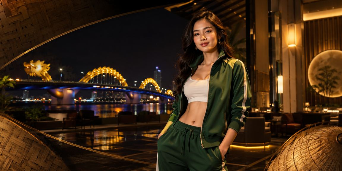 Người dùng VIP tại Đà Nẵng đang xem thông tin khuyến mãi trên điện thoại bên bờ biển